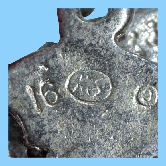 Signed Walldeck Jewelry Silver Tone Turquoise End Of The Trail Pierced Earrings - Picture 5 of 9